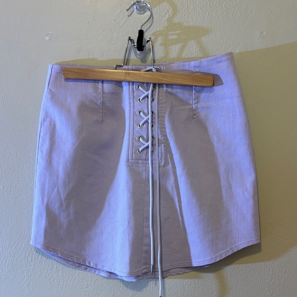 Forever 21 Light Purple Lace-Up Mini Skirt